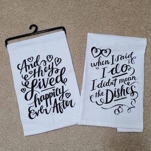 Wedding Themed 100% Cotton Kitchen Tea Towels 2 pack